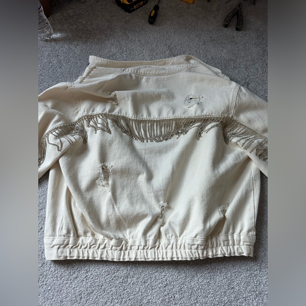 Rhinestone fringe jacket